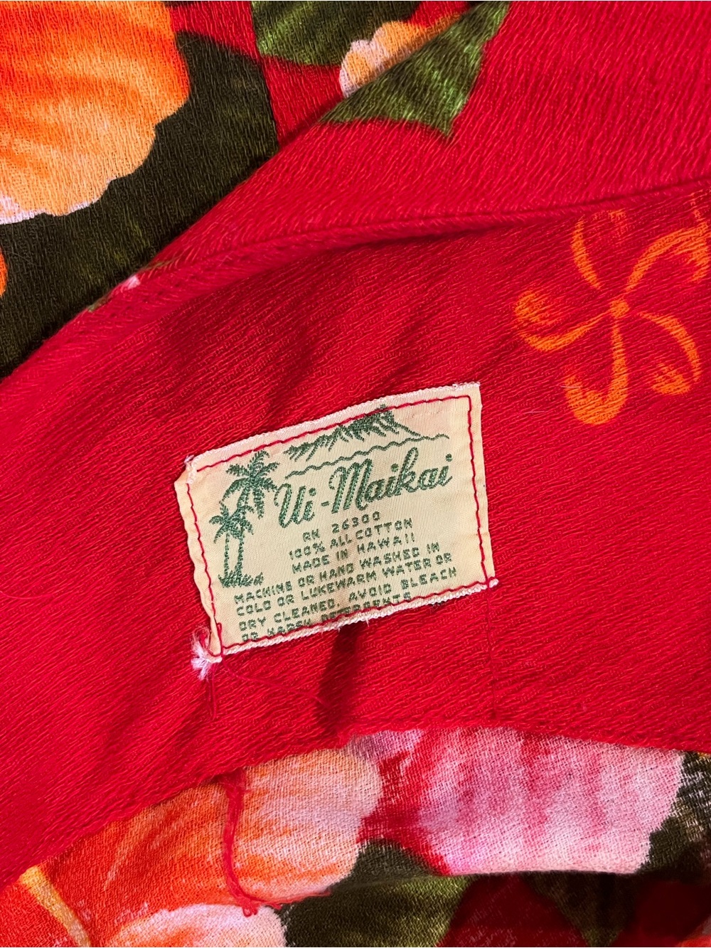 Vintage Ui-Maika Red Tropical Floral Maxi Dress - Picture 4 of 5